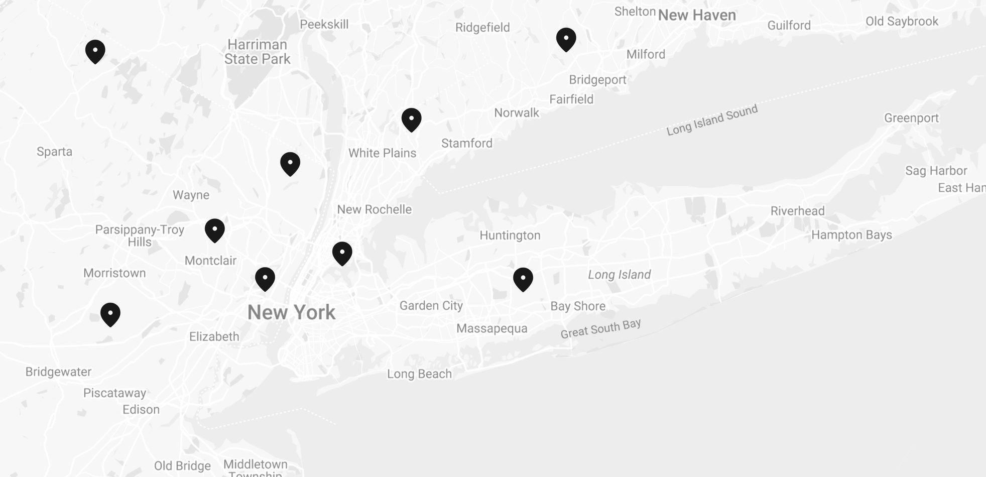 Map of Finkelstein & Partners office locations across New York