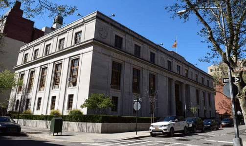 Courthouse building on a city street