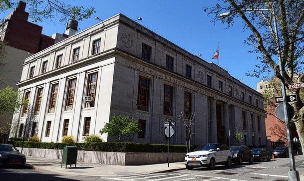 Courthouse building on a city street